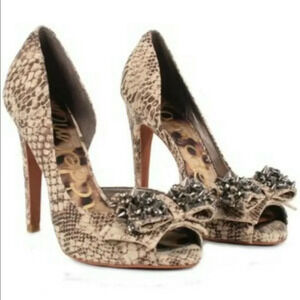 Sam Edelman studded rhinestone  bow Lorna heels 10